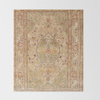 Silk Tabriz Azerbaijan Northwest Persian Rug Print Throw Blanket Gallery Image 2