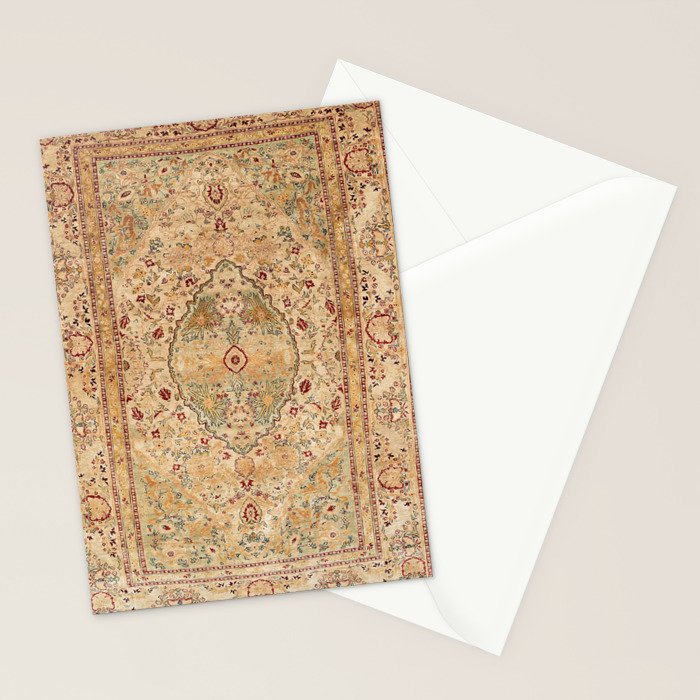 Silk Tabriz Azerbaijan Northwest Persian Rug Print Stationery Card Gallery Image 2