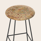 Silk Tabriz Azerbaijan Northwest Persian Rug Print Stool Gallery Image 2