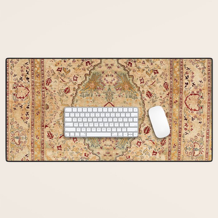 Silk Tabriz Azerbaijan Northwest Persian Rug Print Desk Mat Gallery Image 1