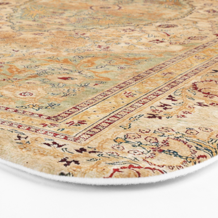 Silk Tabriz Azerbaijan Northwest Persian Rug Print Bath Mat Gallery Image 3