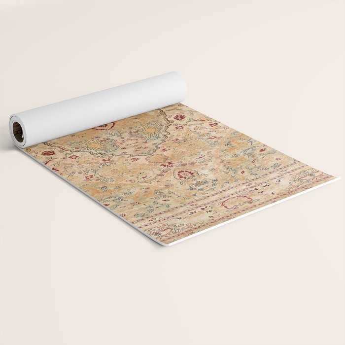 Silk Tabriz Azerbaijan Northwest Persian Rug Print Yoga Mat Gallery Image 2
