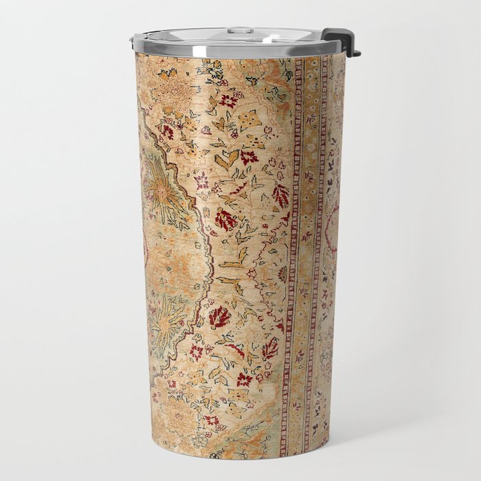 Silk Tabriz Azerbaijan Northwest Persian Rug Print Travel Mug Gallery Image 2