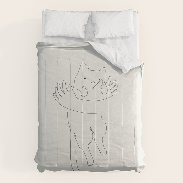 One Line Cat 2: Hug Comforter Gallery Image 6