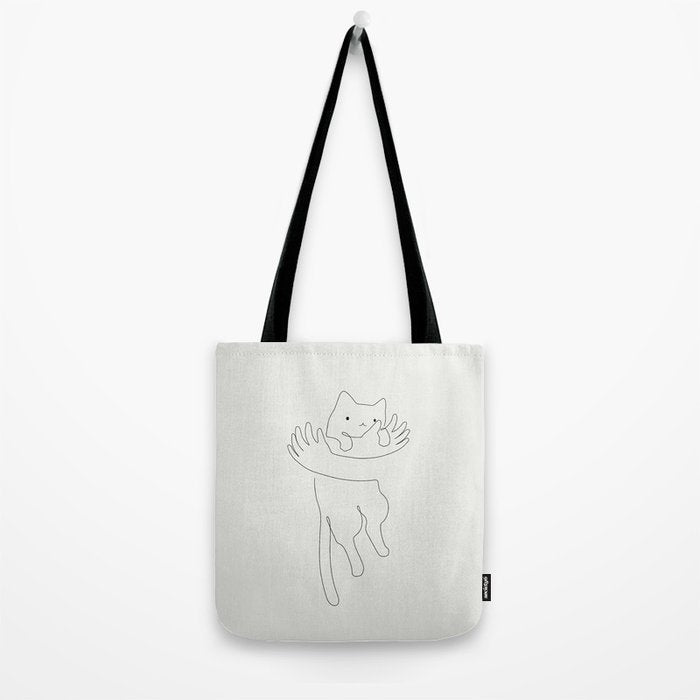 One Line Cat 2: Hug Tote Bag Gallery Image 2