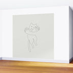 One Line Cat 2: Hug Wall Mural Gallery Image 2