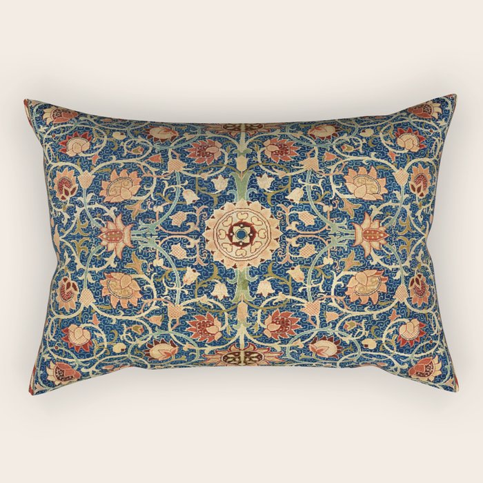 William Morris Floral Carpet Print Rectangular Pillow Gallery Image 2