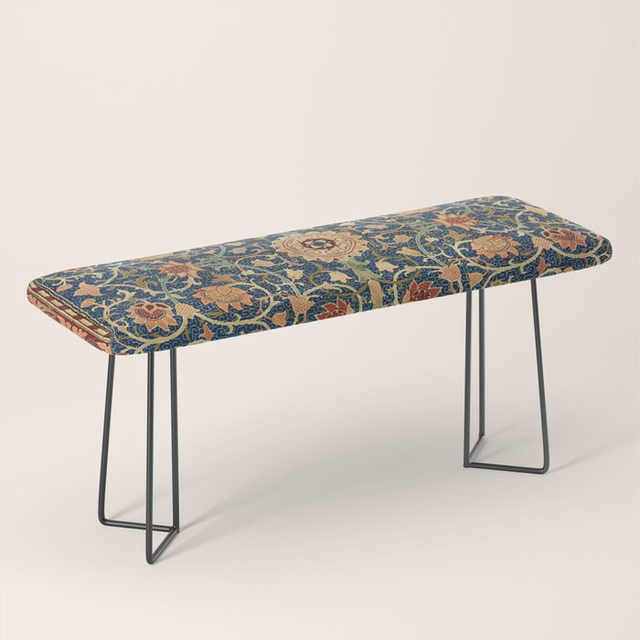 William Morris Floral Carpet Print Bench Gallery Image 1