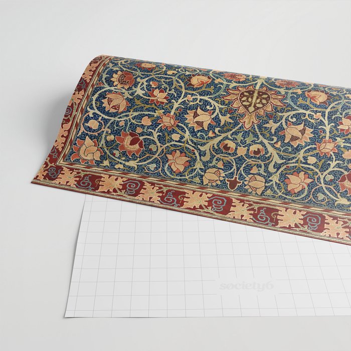 William Morris Floral Carpet Print Wrapping Paper Gallery Image 2