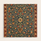 William Morris Floral Carpet Print Wood Wall Art Gallery Image 1