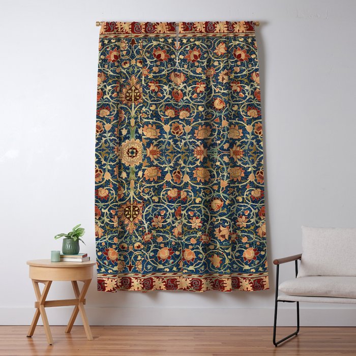 William Morris Floral Carpet Print Window Curtain Gallery Image 5