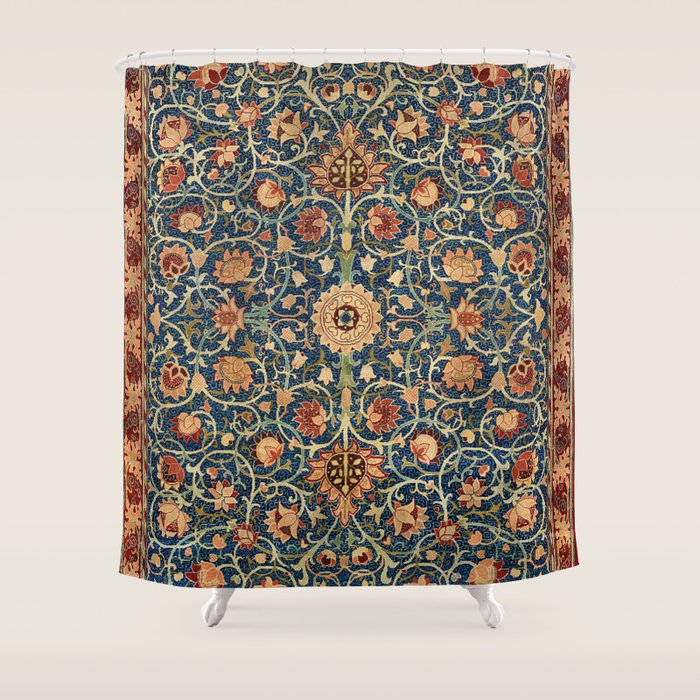William Morris Floral Carpet Print Shower Curtain Gallery Image 1