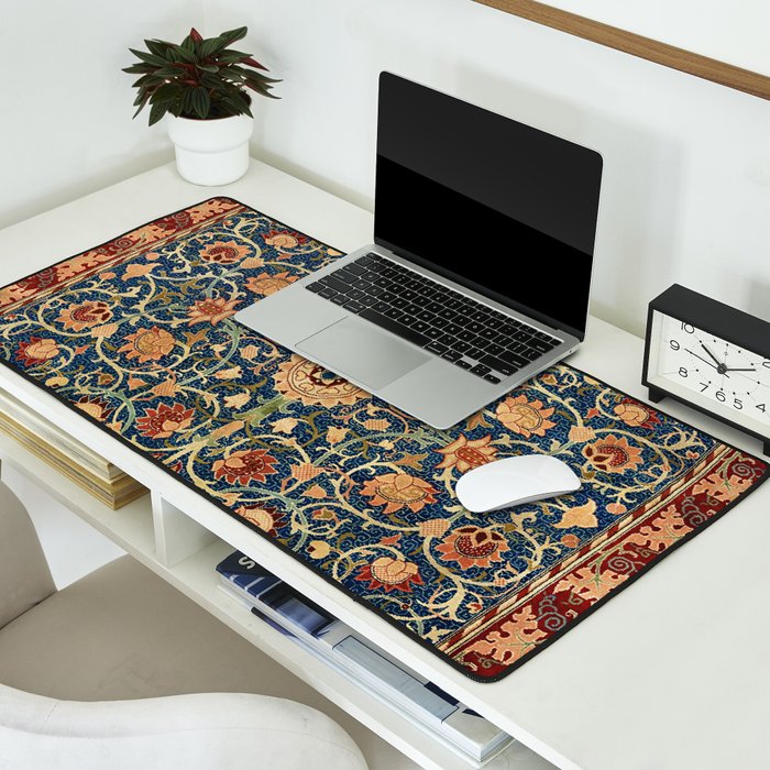 William Morris Floral Carpet Print Desk Mat Gallery Image 2