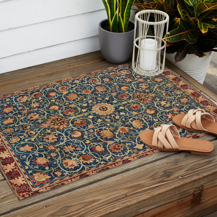 William Morris Floral Carpet Print Outdoor Rug Gallery Image 2