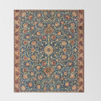 William Morris Floral Carpet Print Throw Blanket Gallery Image 2