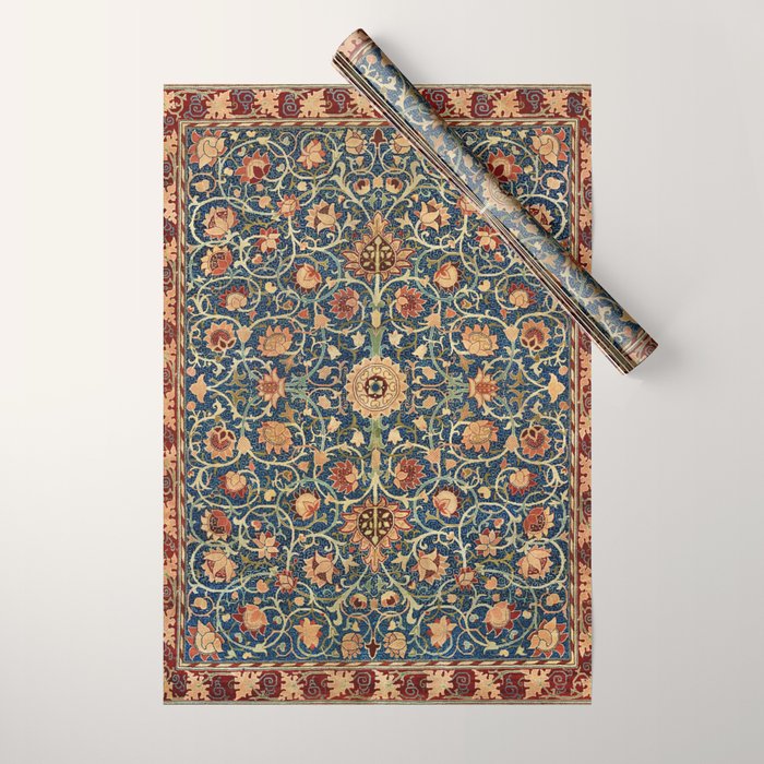 William Morris Floral Carpet Print Wrapping Paper Gallery Image 1