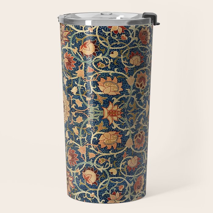 William Morris Floral Carpet Print Travel Mug Gallery Image 2