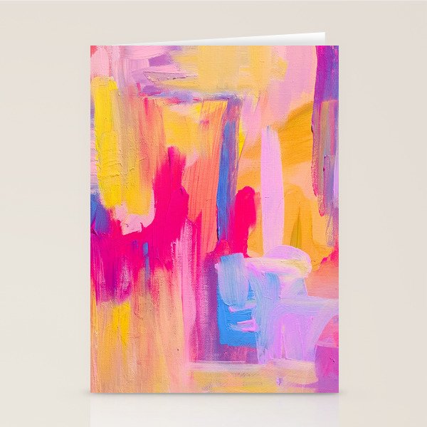 Summer Pink Pastel Abstract  Stationery Card Gallery Image 2