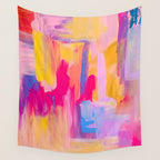 Summer Pink Pastel Abstract  Wall Tapestry Gallery Image 4