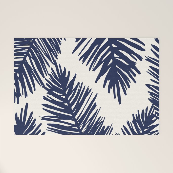 Tropical blue palms Welcome Mat Gallery Image 1