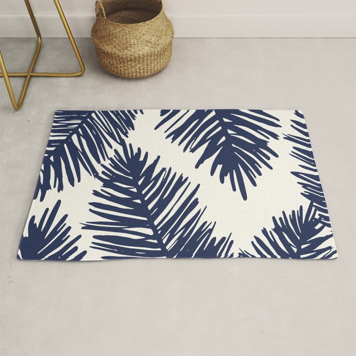 Tropical blue palms Rug Gallery Image 1