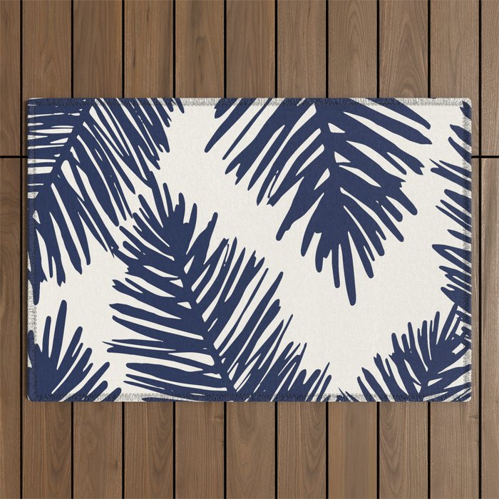 Tropical blue palms Outdoor Rug Gallery Image 1