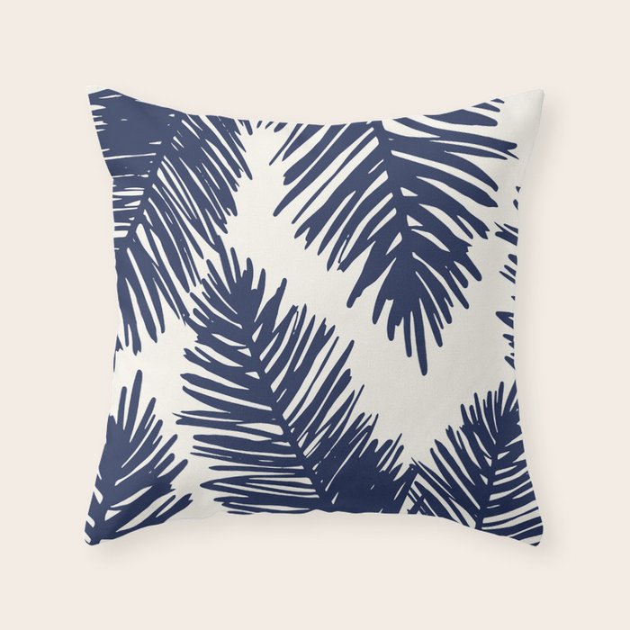 Tropical blue palms Throw Pillow Gallery Image 6