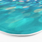 Teal turquoise blue shiny glitter print effect - Sparkle Luxury Backdrop Bath Mat Gallery Image 3