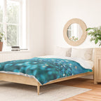 Teal turquoise blue shiny glitter print effect - Sparkle Luxury Backdrop Duvet Cover Gallery Image 2