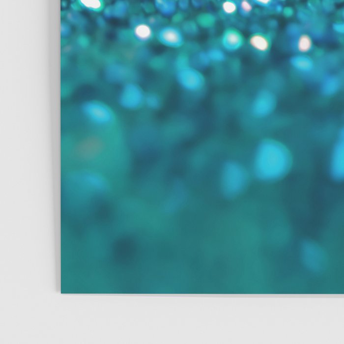 Teal turquoise blue shiny glitter print effect - Sparkle Luxury Backdrop Poster Gallery Image 3
