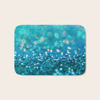 Teal turquoise blue shiny glitter print effect - Sparkle Luxury Backdrop Bath Mat Gallery Image 1