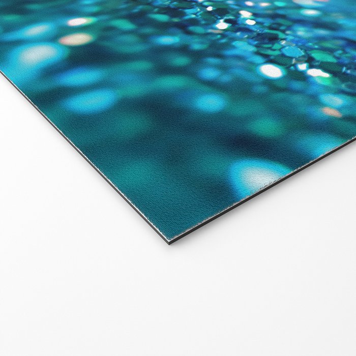Teal turquoise blue shiny glitter print effect - Sparkle Luxury Backdrop Welcome Mat Gallery Image 2