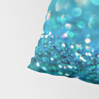 Teal turquoise blue shiny glitter print effect - Sparkle Luxury Backdrop Pillow Sham Gallery Image 4