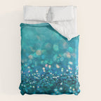 Teal turquoise blue shiny glitter print effect - Sparkle Luxury Backdrop Duvet Cover Gallery Image 6