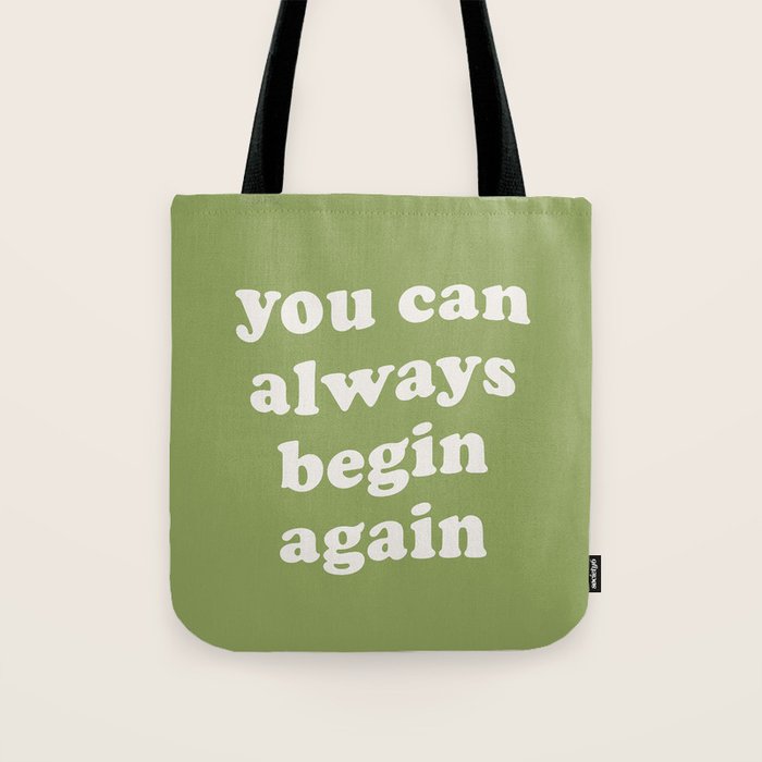 Begin Again Green Tote Bag Gallery Image 1