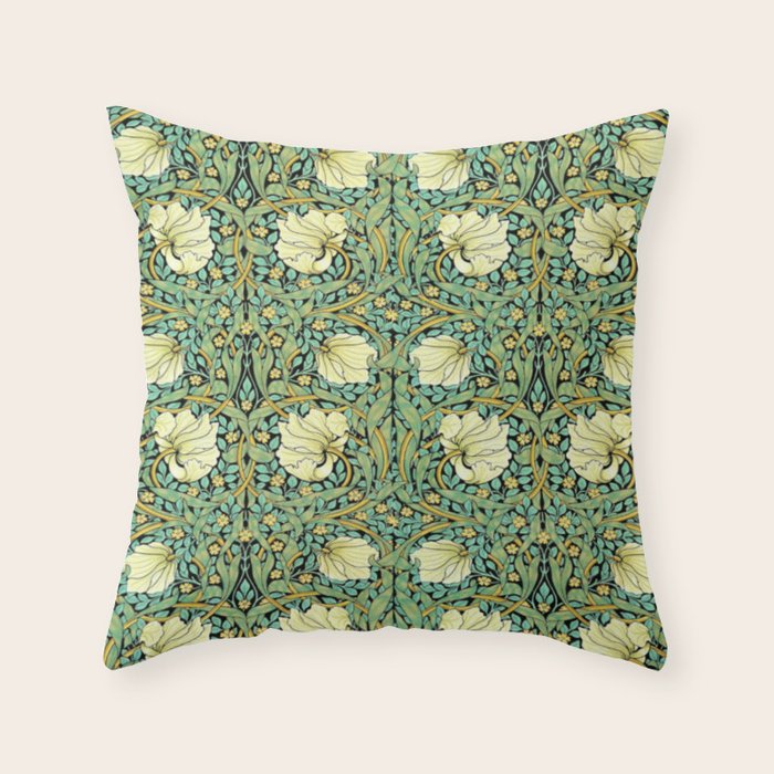 William Morris Pimpernel patterns design  Throw Pillow Gallery Image 6