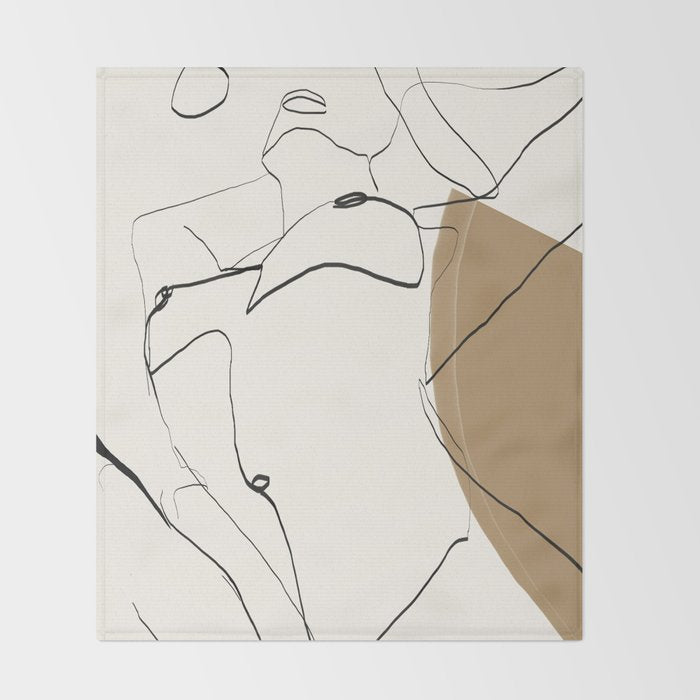 abstract nude 2 Throw Blanket Gallery Image 2