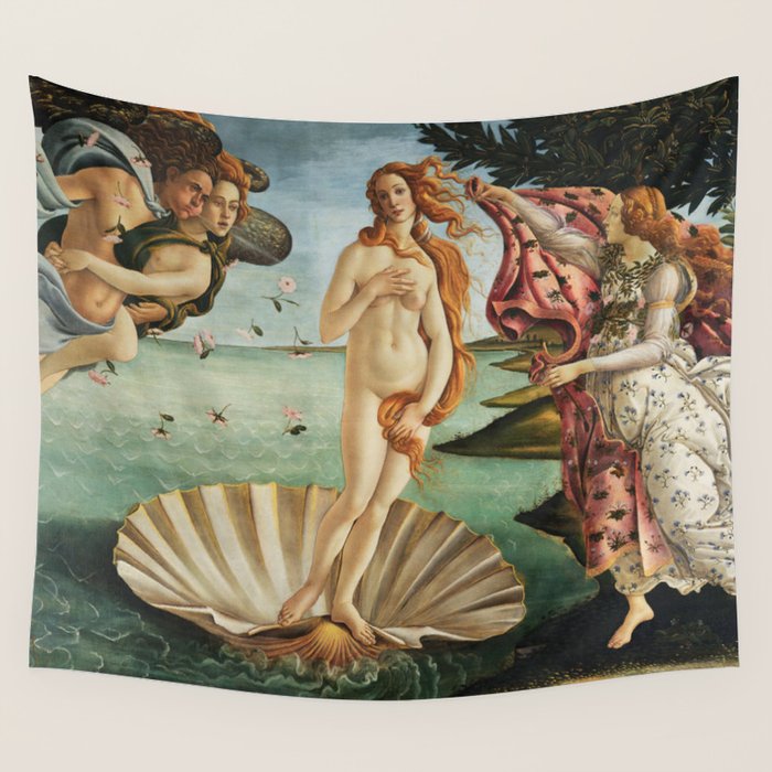 The Birth of Venus by Sandro Botticelli, 1445 Wall Tapestry Gallery Image 4