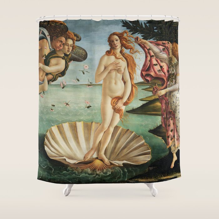 The Birth of Venus by Sandro Botticelli, 1445 Shower Curtain Gallery Image 1