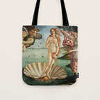 The Birth of Venus by Sandro Botticelli, 1445 Tote Bag Gallery Image 1
