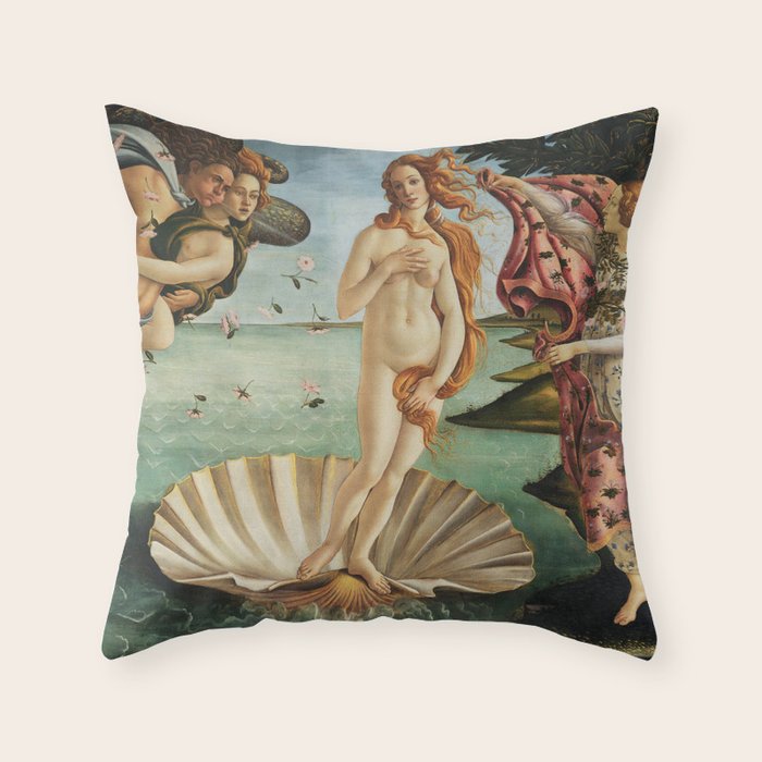 The Birth of Venus by Sandro Botticelli, 1445 Throw Pillow Gallery Image 6