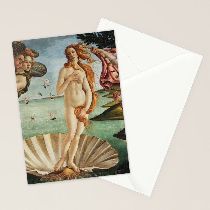 The Birth of Venus by Sandro Botticelli, 1445 Stationery Card Gallery Image 2