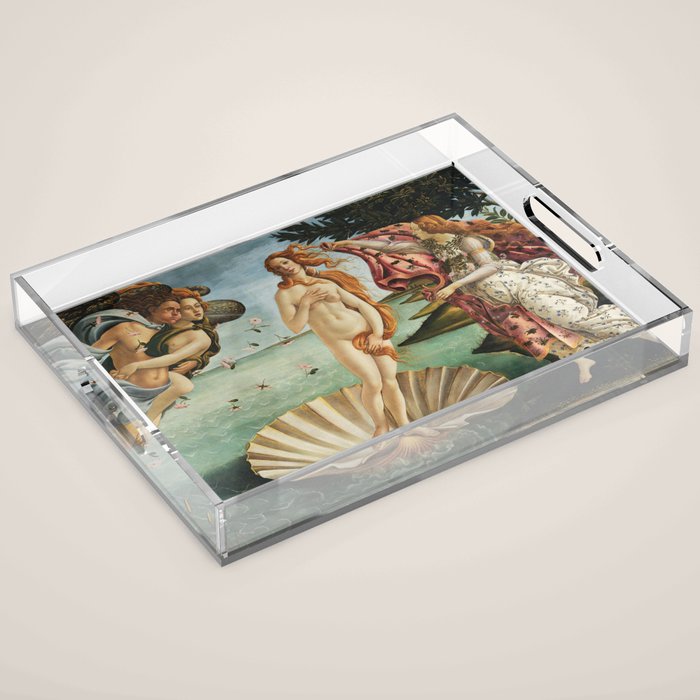 The Birth of Venus by Sandro Botticelli, 1445 Acrylic Tray Gallery Image 1