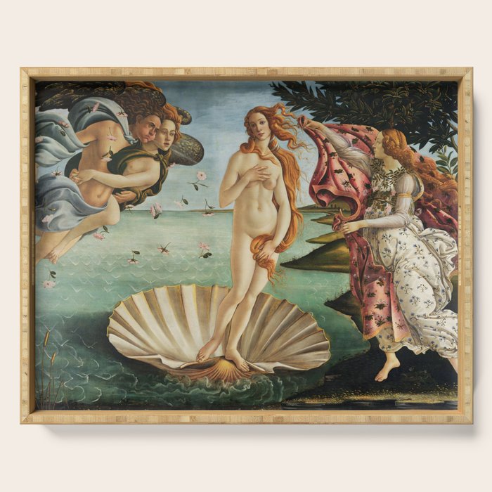 The Birth of Venus by Sandro Botticelli, 1445 Serving Tray Gallery Image 1