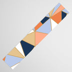 Festive, Geometric Art, Orange, Navy, Blue, Gold, Abstract Art Table Runner Gallery Image 3