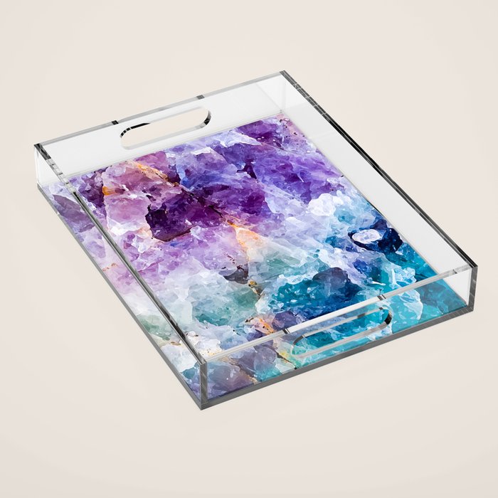 Multicolor quartz texture Acrylic Tray Gallery Image 1