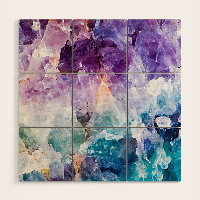 Multicolor quartz texture Wood Wall Art Gallery Image 1