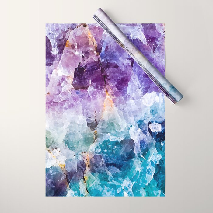 Multicolor quartz texture Wrapping Paper Gallery Image 1