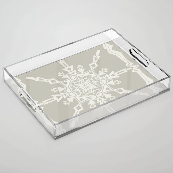 Scandinavian Snowflake no. 1 Acrylic Tray Gallery Image 1