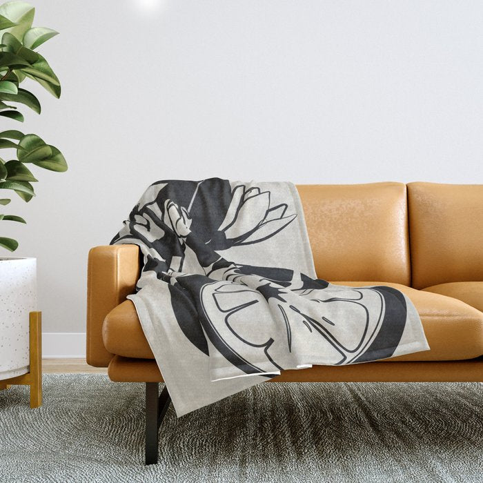 Line Art Oranges 1 Throw Blanket Gallery Image 1